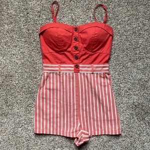 Chocolate USA Romper with pockets and built in padding